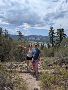a couple enjoying the woodland trail with big bear hiking adventures